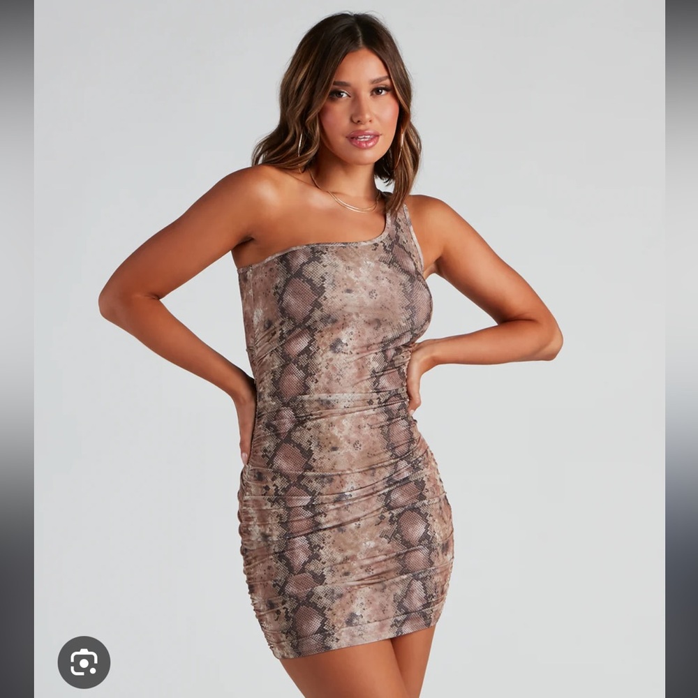 NWT Windsor Snake Print Mini Dress